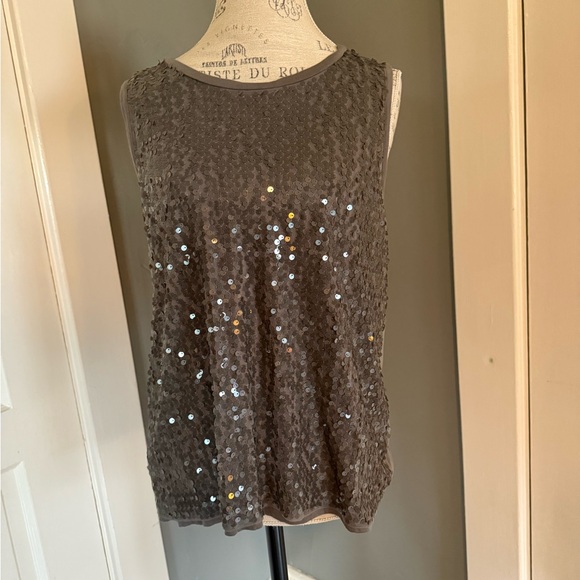 J. Crew Charcoal Sequin Tank Top - Picture 2 of 5